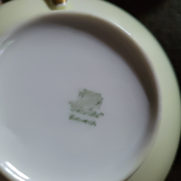 Vintage Favorite HR Bavaria Handpainted 2 handle Tea cup & Saucer Set w/Gold Rim - Picture 9 of 12